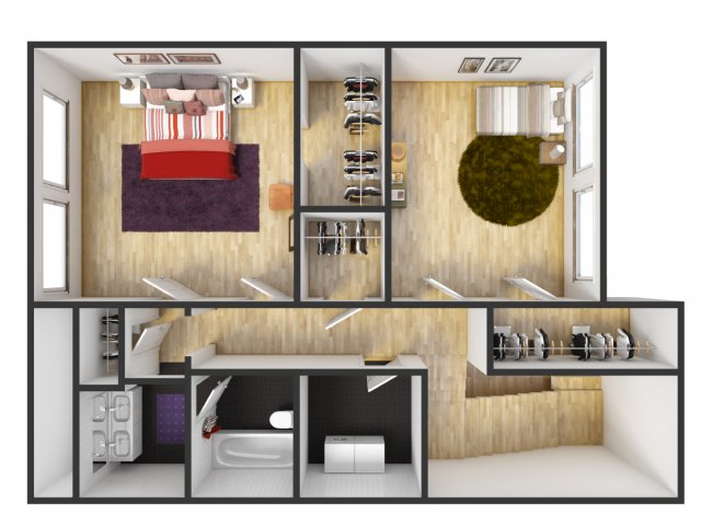 Peary Court Apartments Second Floor Floorplan